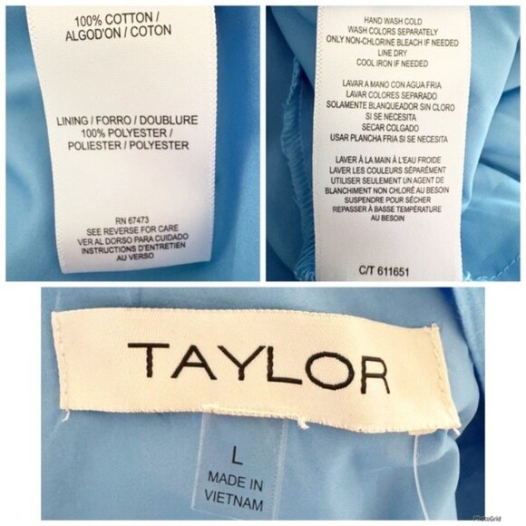 Taylor blue ombre tiedye effect plunge front maxi dress Large - Picture 9 of 12